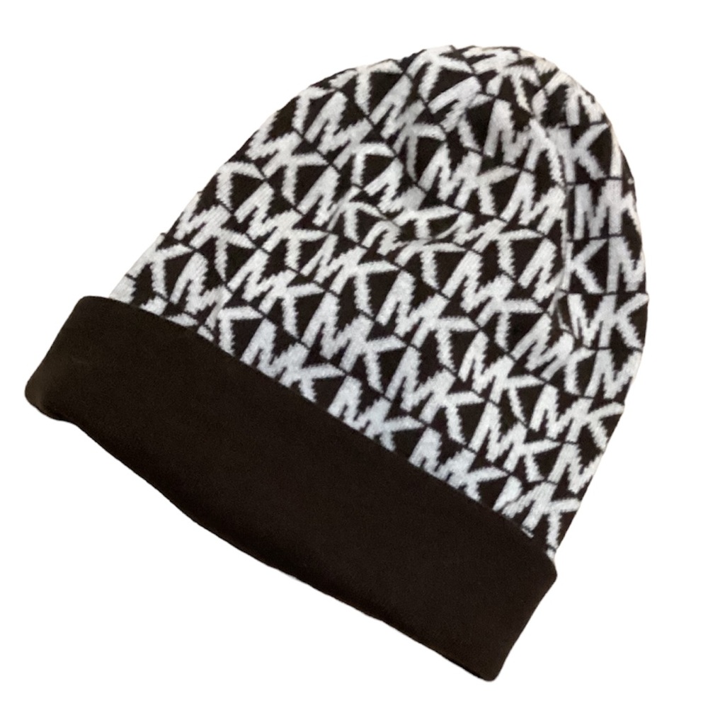 🆕🔥MK SUPER CUTE&SUPER SOFT&CHIC SLOUCH BEANIE!!CHOCALTE BROWN&WHITE/OFF WHITE - Picture 7 of 7